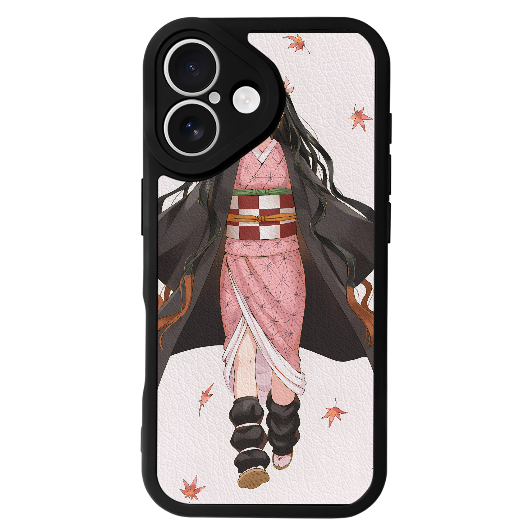 （画像用） 鬼滅の刃（きめつのやいば）竈門 禰󠄀豆子／かまど ねずこ Kamado Nezuko 【iPhone 16シリーズ対応】シリコンスマホケース（レザー調） 材質：シリコン